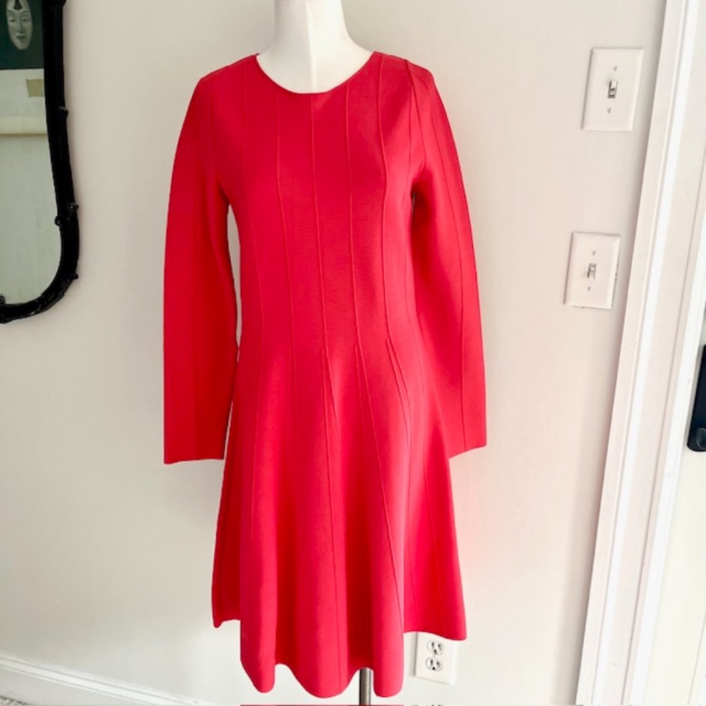 Giorgio Armani Black Label  Red Knit Dress Size 46